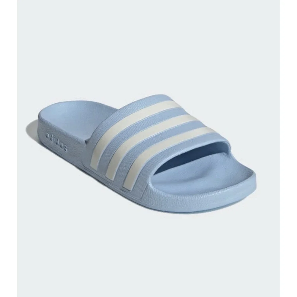 Adidas Adilette Slides Mens 7 Blue White 3 Stripe Sandals New With Tags
